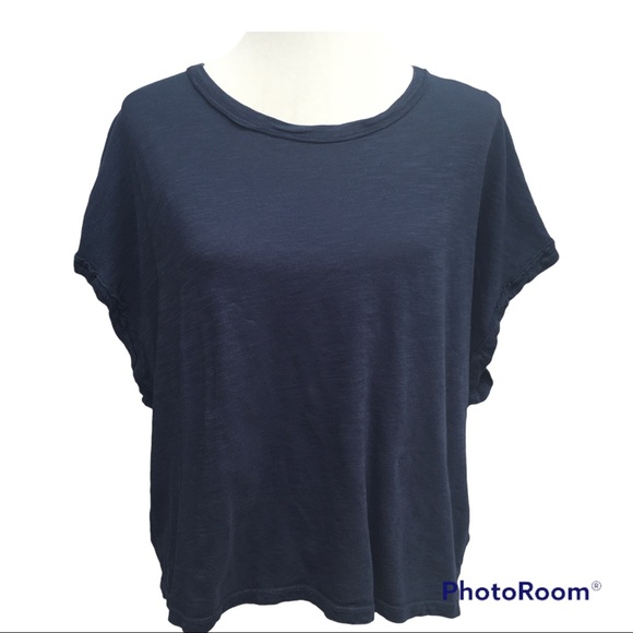 We The Free Tops - Free People We The Free Navy Boxy Tee Top Misses Size L